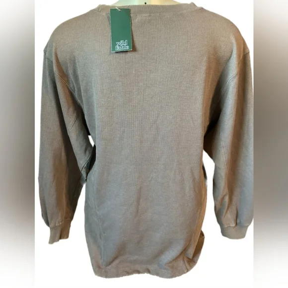 Wild Fable Womens Long Sleeve Boxy Waffle Knit T-Shirt - Dark Taupe - Picture 3 of 7